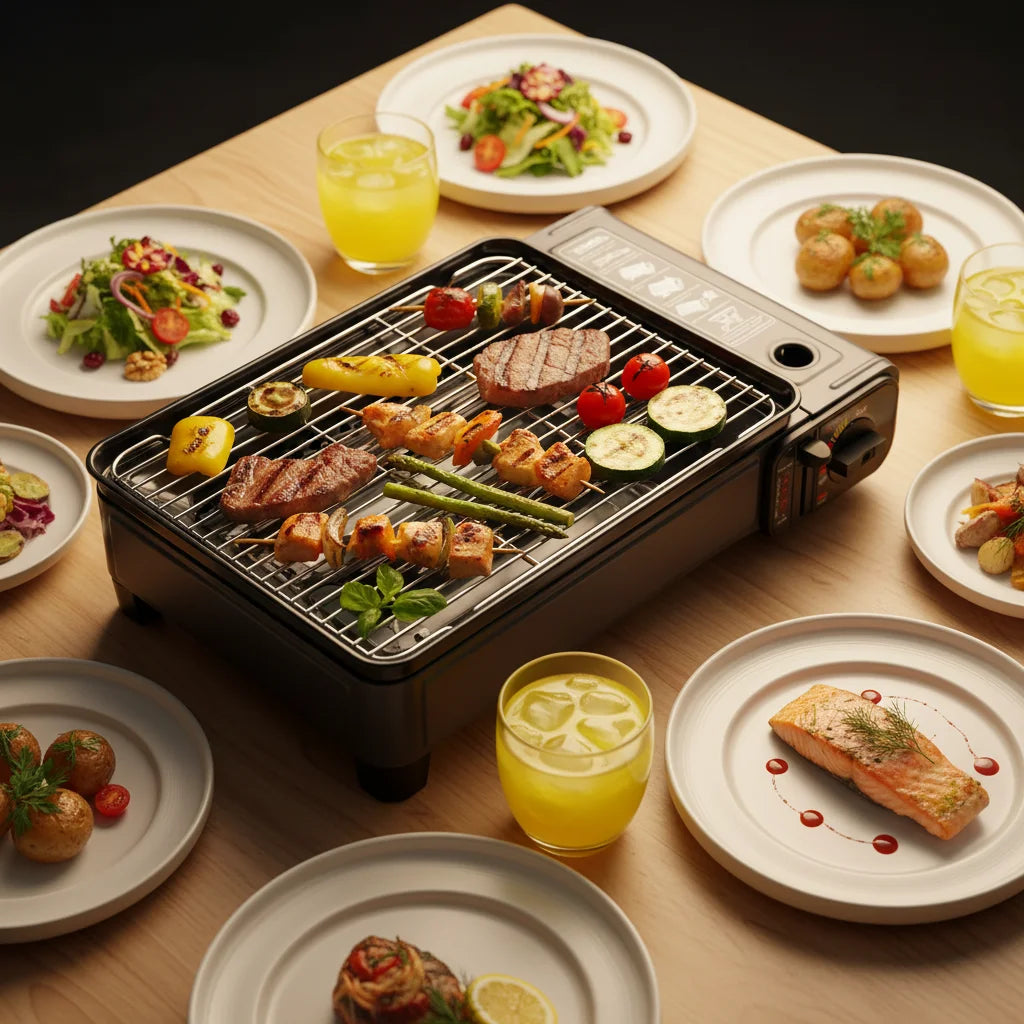 Bymaocar Portable Butane Camping Grill Stove For Outdoor Barbecue