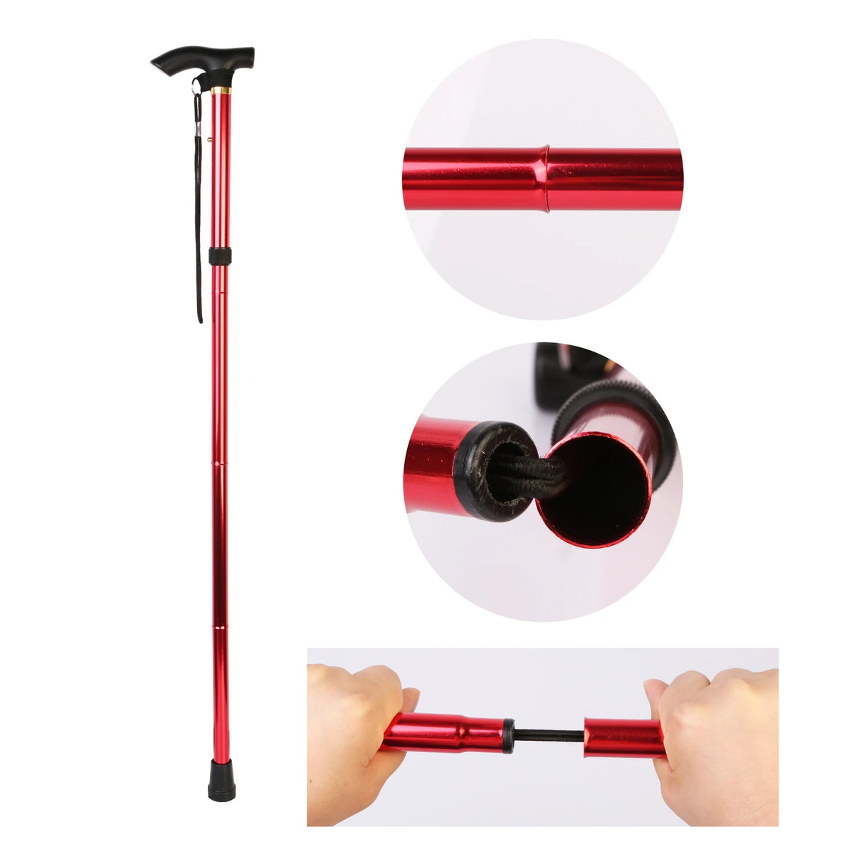 Adjustable Folding Trekking Pole for Hiking, Travel, and Walking Support