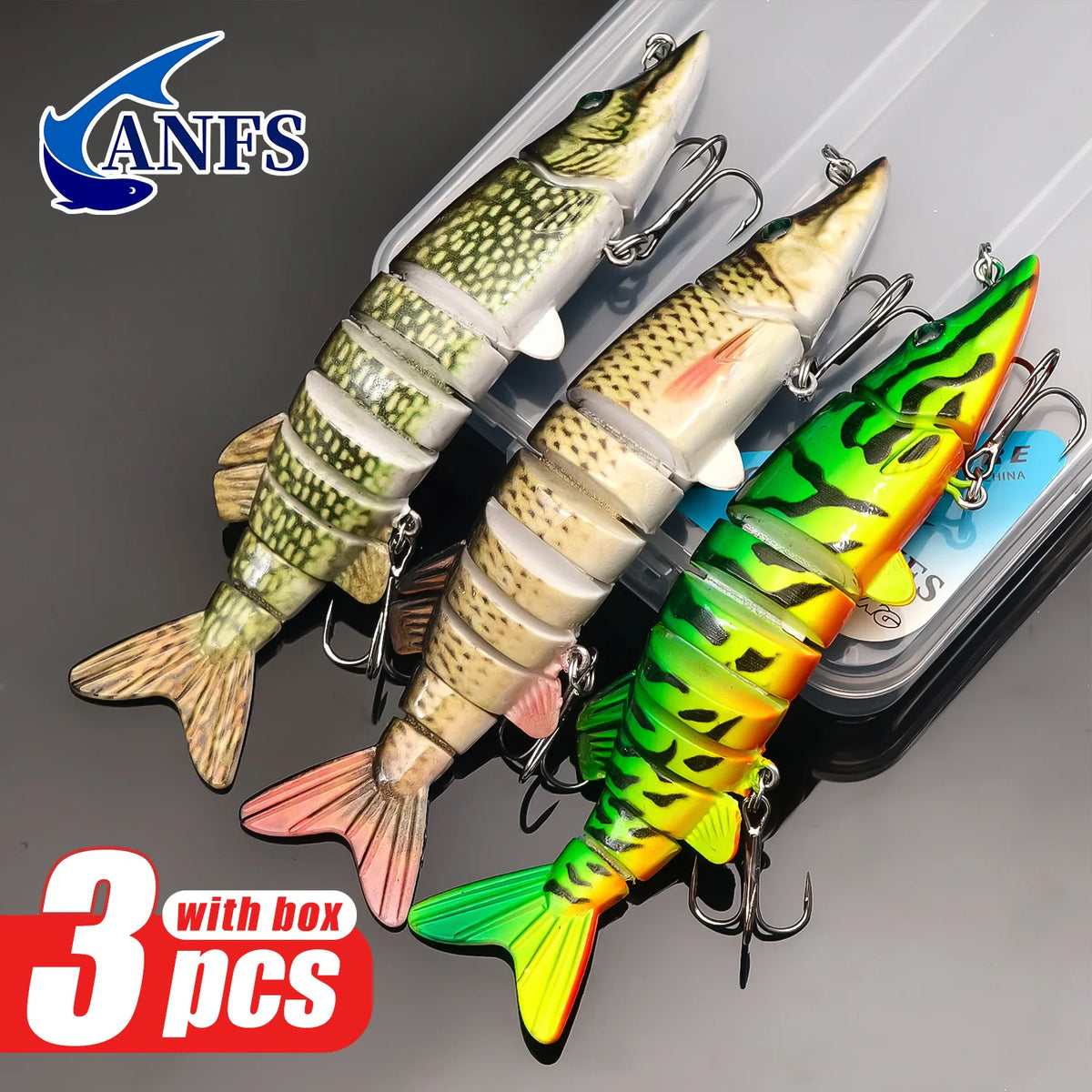 ANFS Multi Jointed Slow Sinking Swimbait Fishing Lure