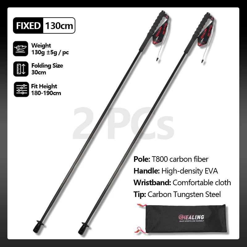 OKHEALING Foldable Carbon Fiber Trekking Poles for Hiking and Travel