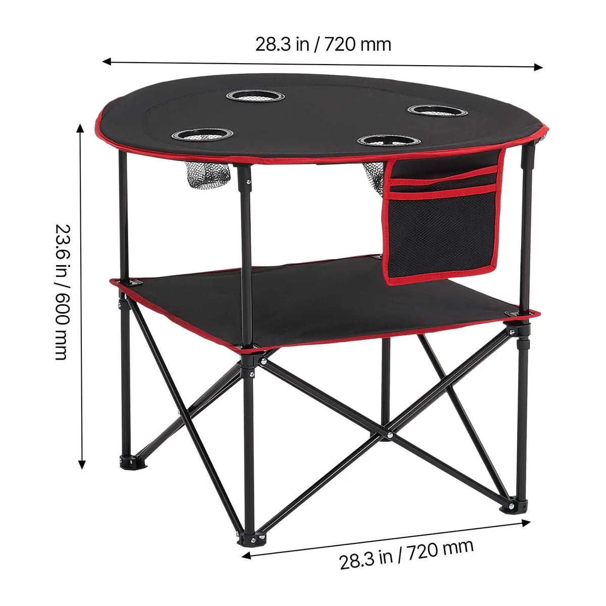 Portable Folding Camping Table With Cup Holders And Carry Bag