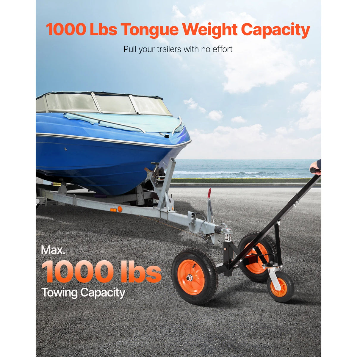 SucceBuy Carbon Steel Trailer Dolly for Boat and Cargo Moving