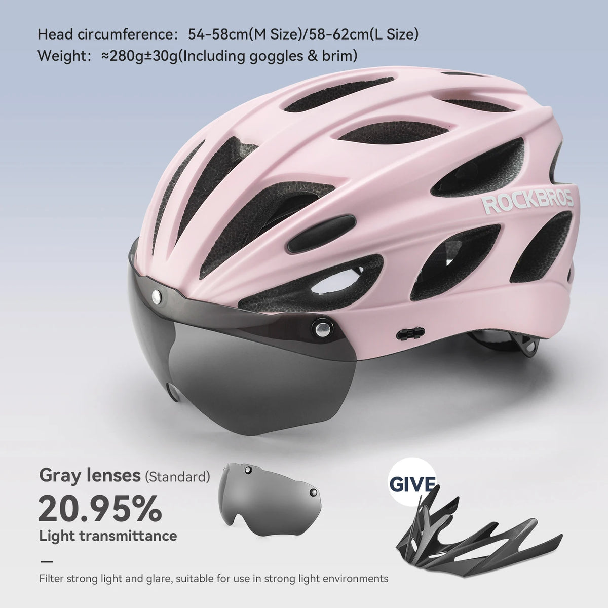 ROCKBROS Integrated Cycling Helmet With Goggles For Road And MTB