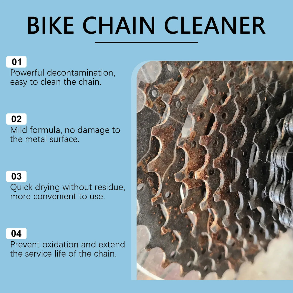 Bicycle Chain Rust Remover Spray for Cleaning and Maintenance